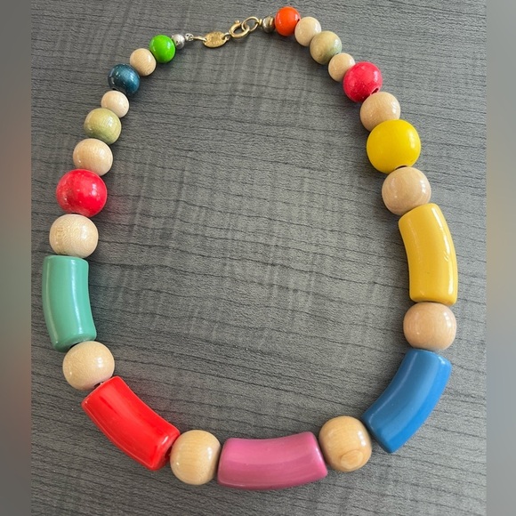 ❤️ Vintage Joan’s Collectible Colorful Boho Hippie Necklace 18” - Picture 1 of 4